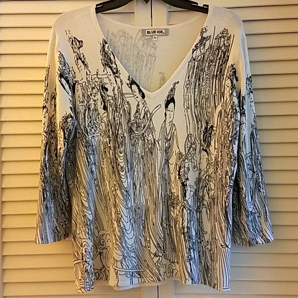 BLUE ICE Japanese graphic sweater